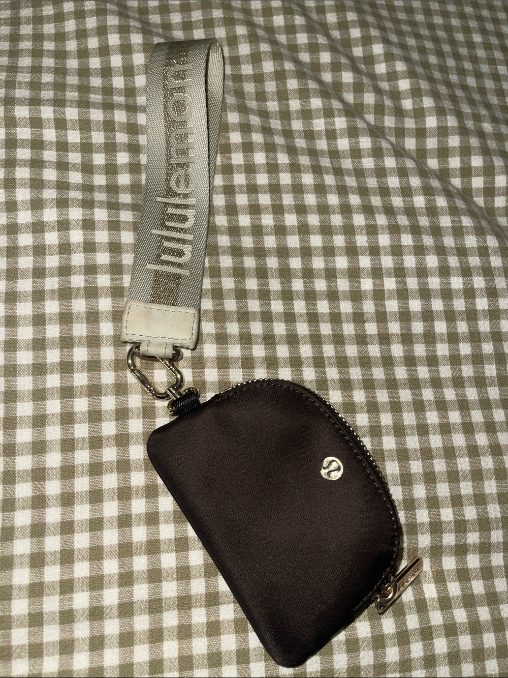 lululemon athletica Brown Wristlet Coin Pouch with Branded Strap